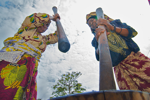 Legacy Foundation works with woman's project in Lushoto, Tanzania to develop alternative fuel from biomass, known as fuel briquettes. Photography by Peter Stanley, 2012.