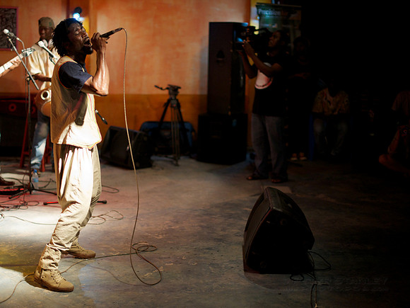 African music at Alliance Francaise in Dar es Salaam, Tanzania, featuring Maryse Ngalula and Elie Kamano