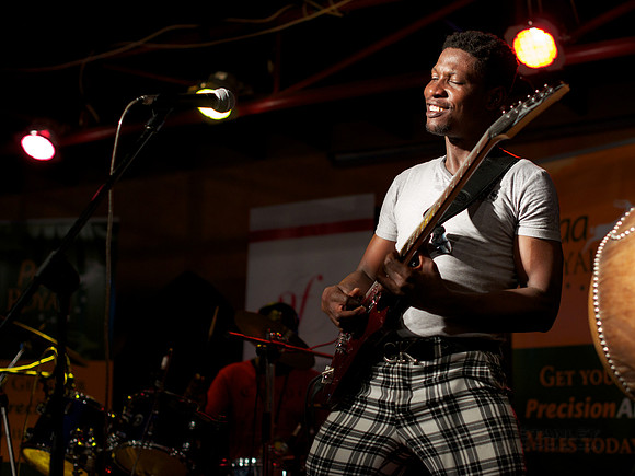 African music at Alliance Francaise in Dar es Salaam, Tanzania, featuring Maryse Ngalula and Elie Kamano