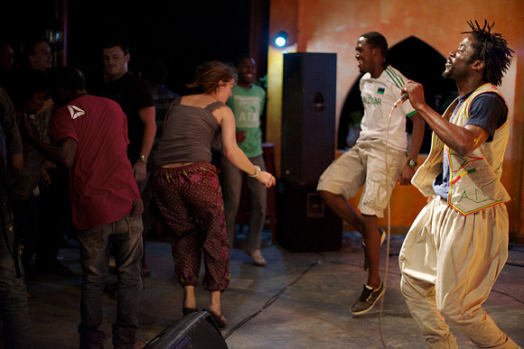 African music at Alliance Francaise in Dar es Salaam, Tanzania, featuring Maryse Ngalula and Elie Kamano