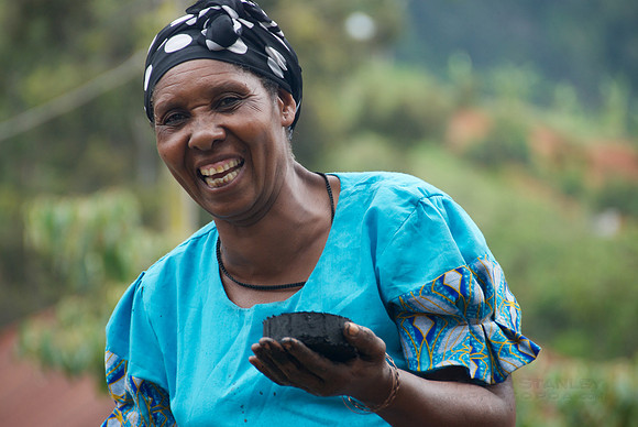 Legacy Foundation works with woman's project in Lushoto, Tanzania to develop alternative fuel from biomass, known as fuel briquettes. Photography by Peter Stanley, 2012.