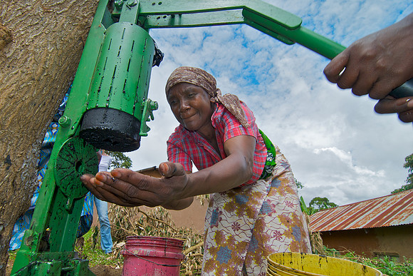 Legacy Foundation works with woman's project in Lushoto, Tanzania to develop alternative fuel from biomass, known as fuel briquettes. Photography by Peter Stanley, 2012.